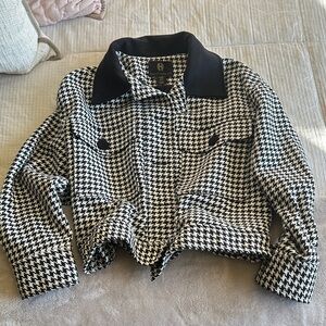 House of Harlow 1960 Black and White Houndstooth Jacket